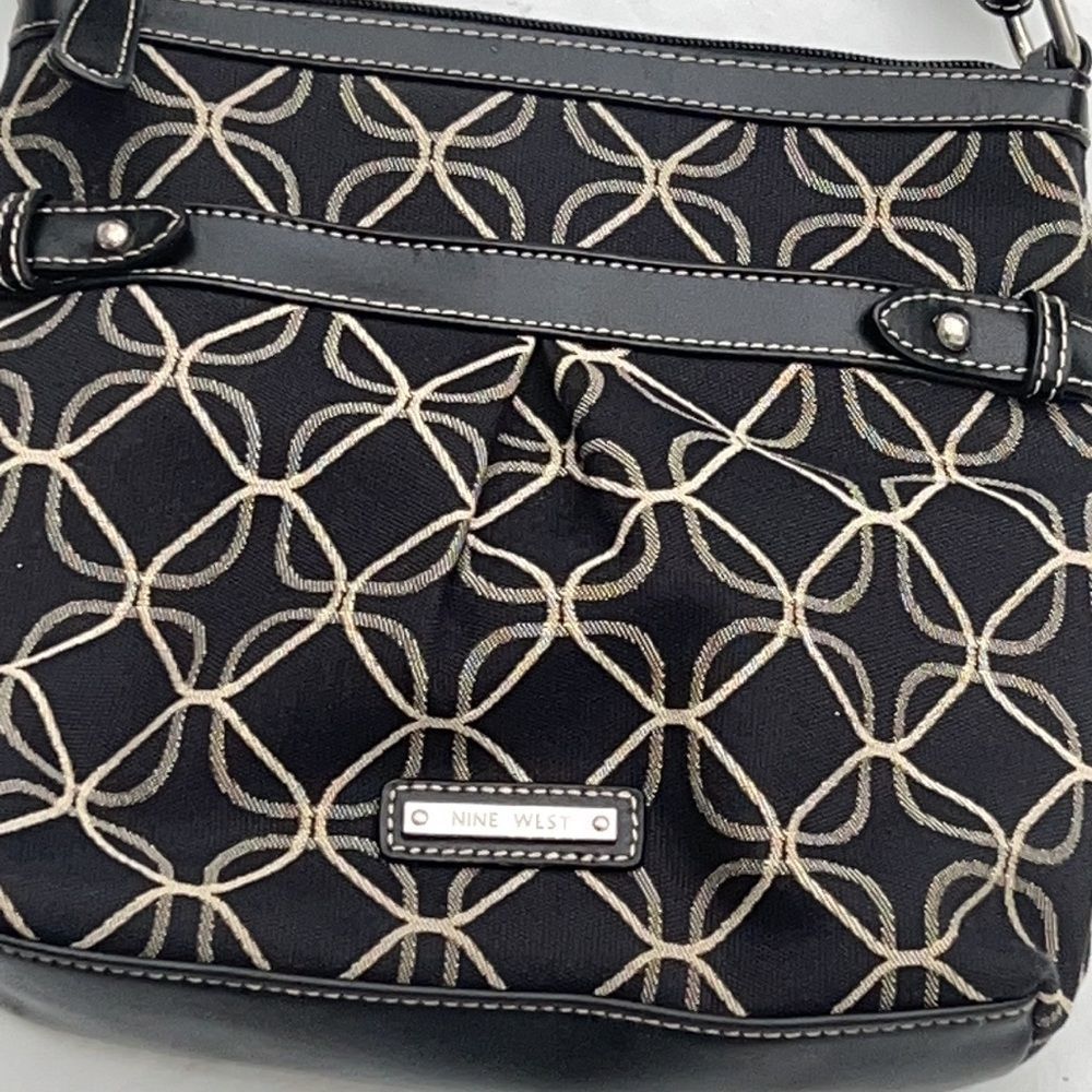Nine West black canvas purse - Picture 3 of 6